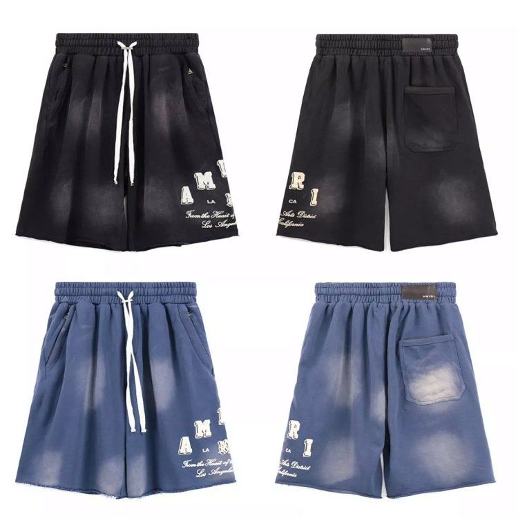 2025 old washed amiri INS net red terry shorts five-minute pants tide