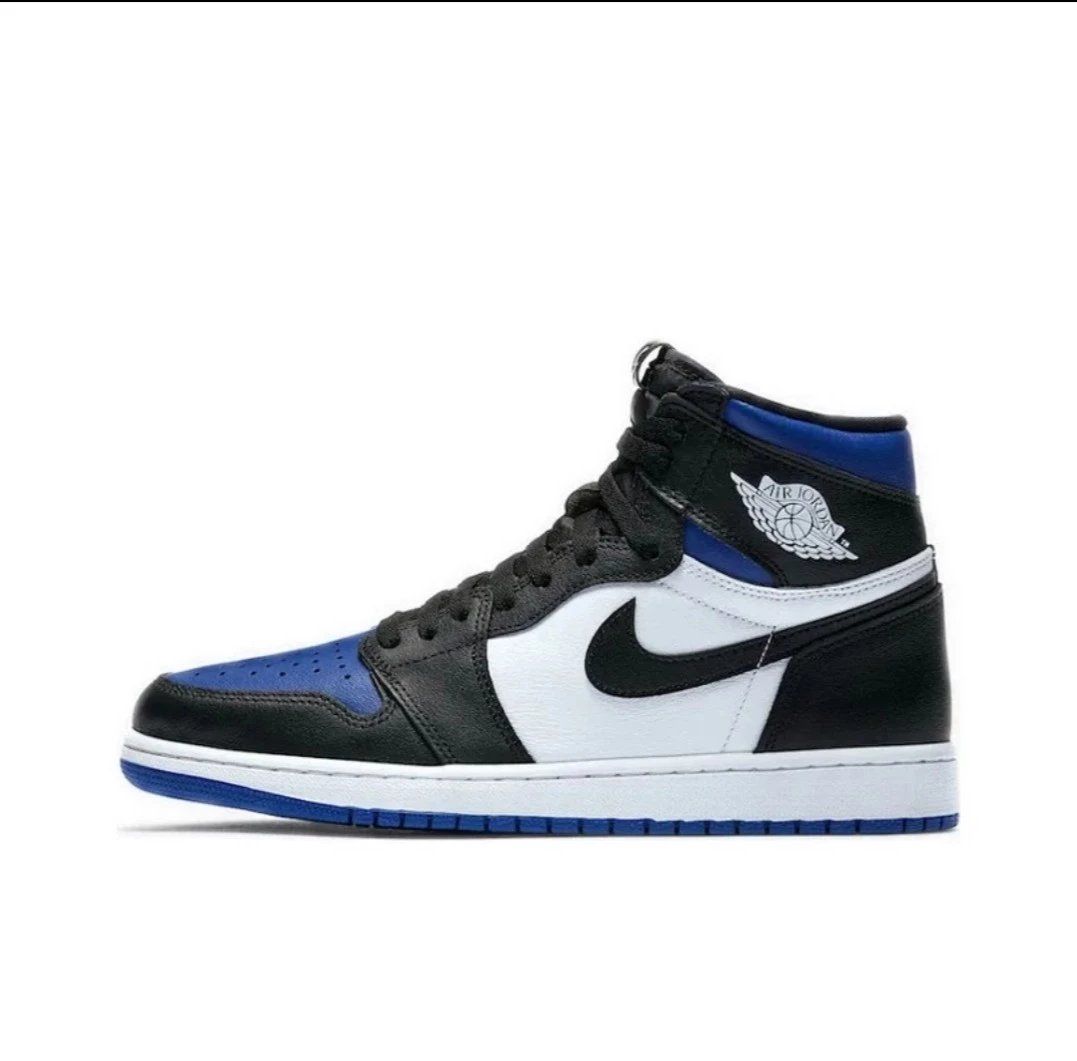 Air Jordan AJ1 Mid Black White Blue Shoes