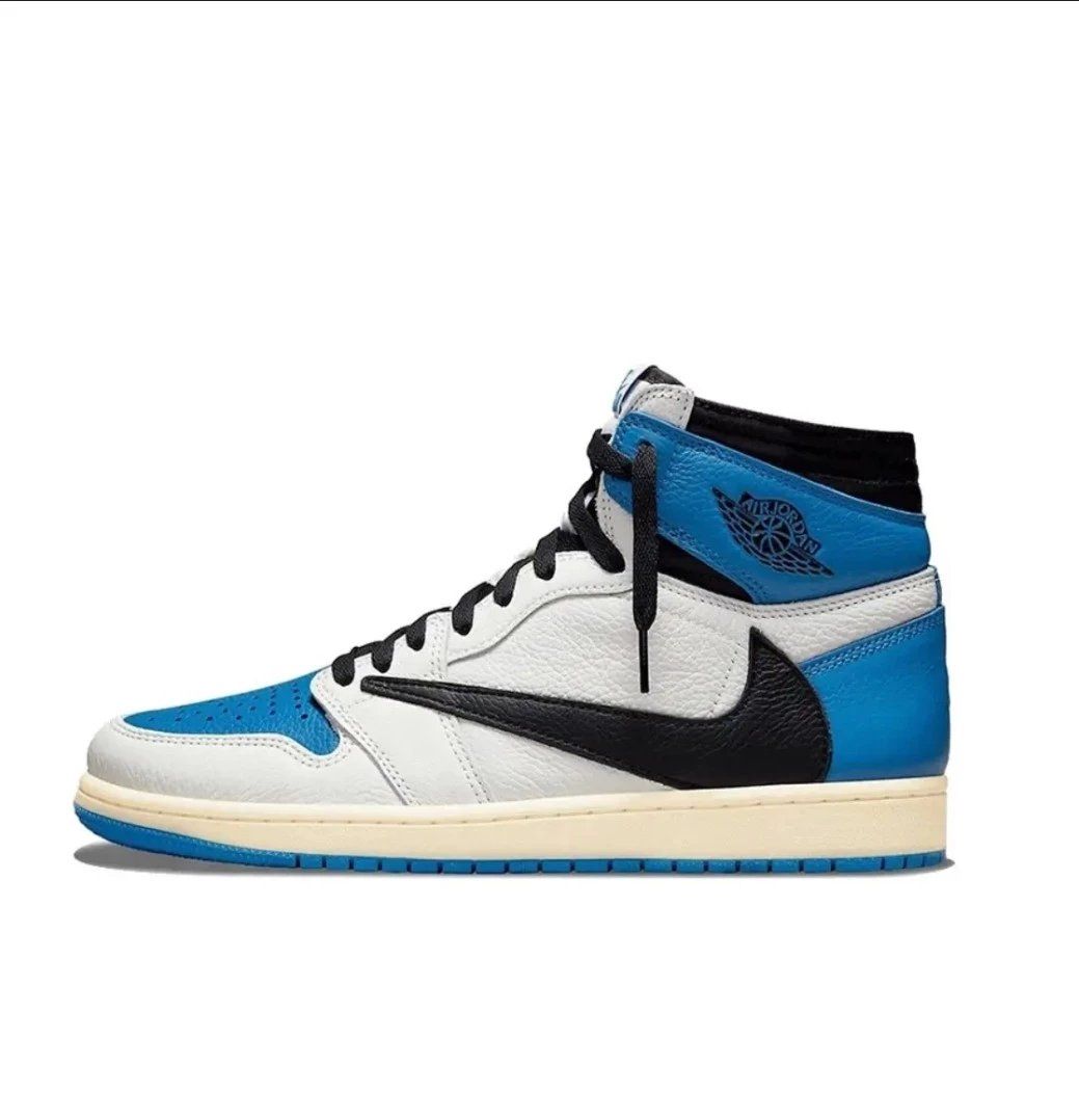 Air Jordan AJ1 Mid White Blue Shoes