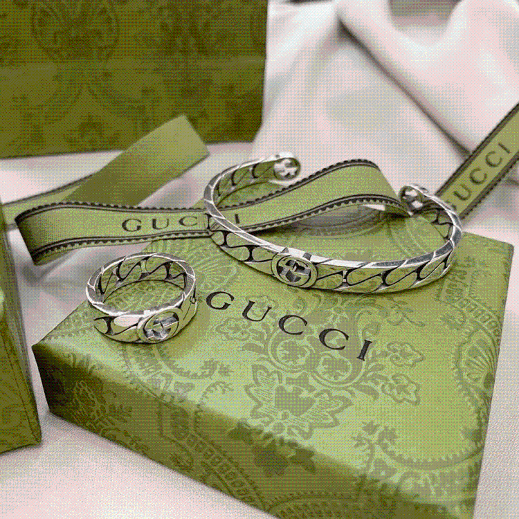 Antique Bracelet Double Bracelet Ring Interlocking Double Rings