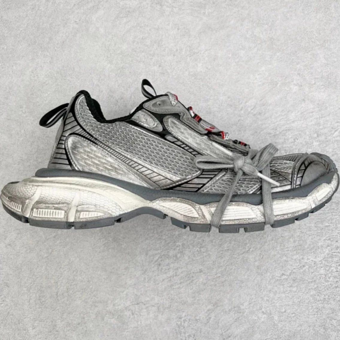 BALENCIAGA 3XL Teenager. Mesh Sneaker Grey Shoes