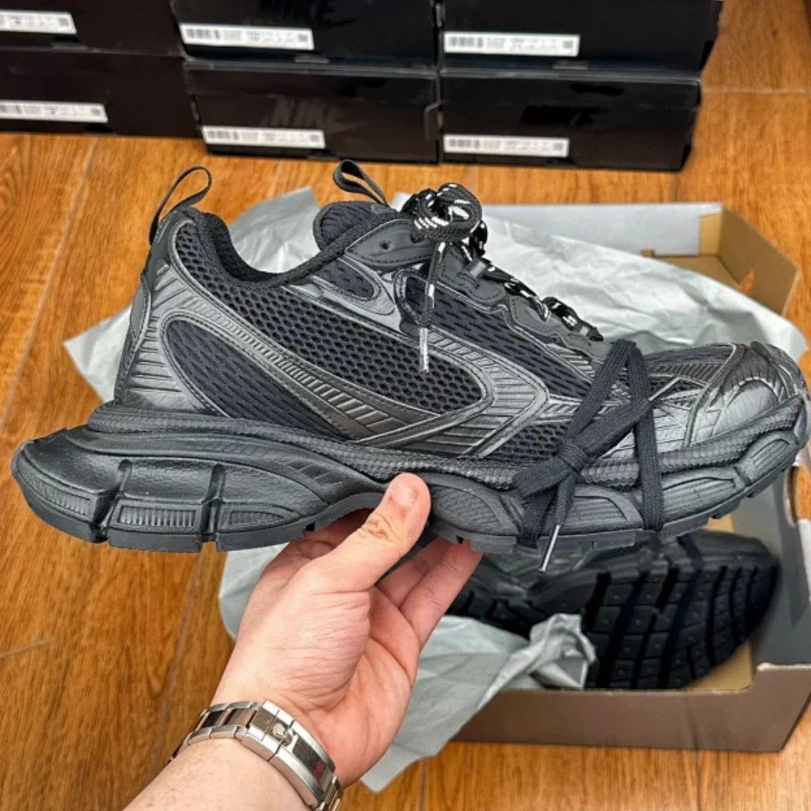Balenciaga Mesh Sneaker Black Shoes