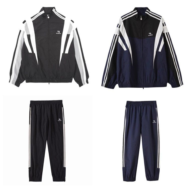 Balenciaga splicing stand-up collar jacket