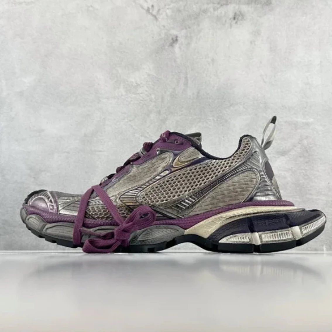 Balenciaga Wave Rider Silver Purple Shoes