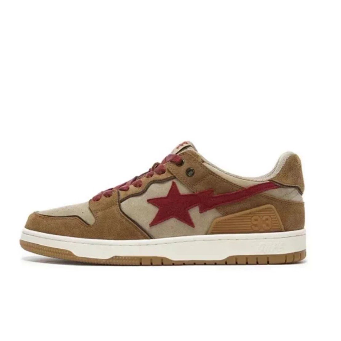 Bape Sta Red Star Pattern Brown Beige