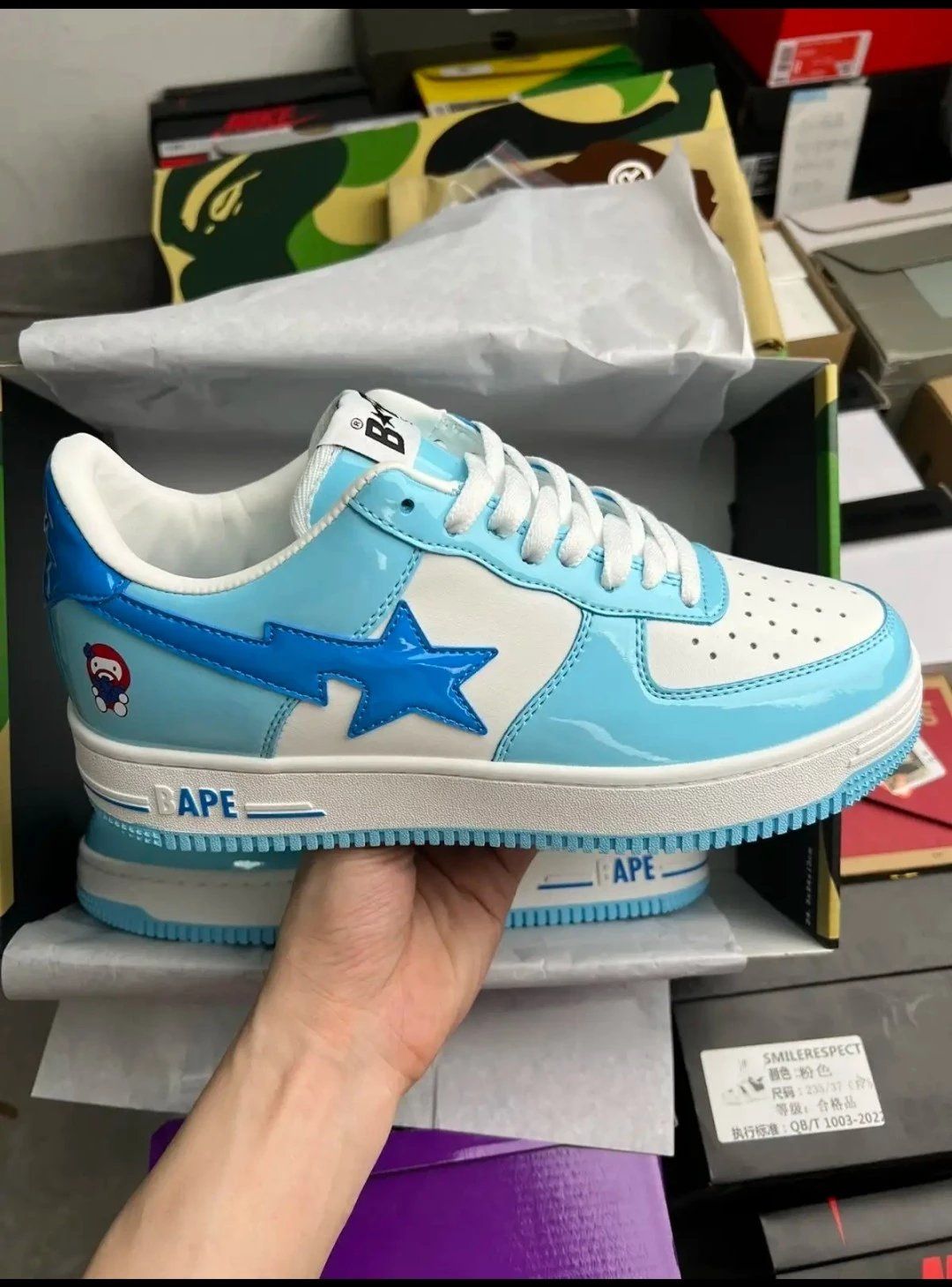 BAPE Star Logo Sneaker Light Blue Shoes