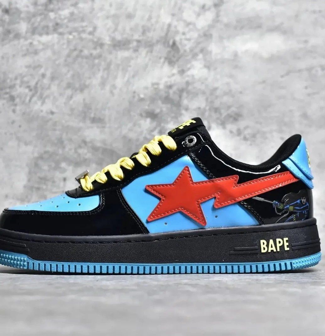 BAPE Star Low Top Sneaker Black Blue Shoes