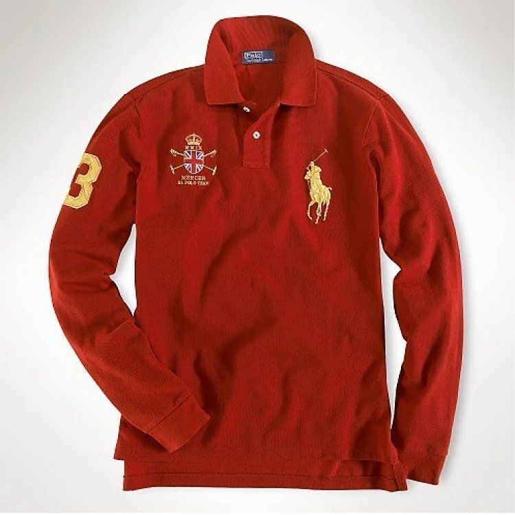 Big horse label men's cotton long-sleeved lapel Paul shirt shirt large size