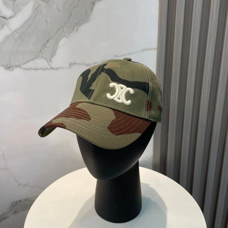 celine camouflage baseball cap green