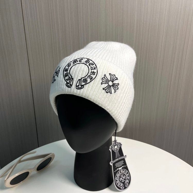 Chrome Hearts Knit Beanie White Mise