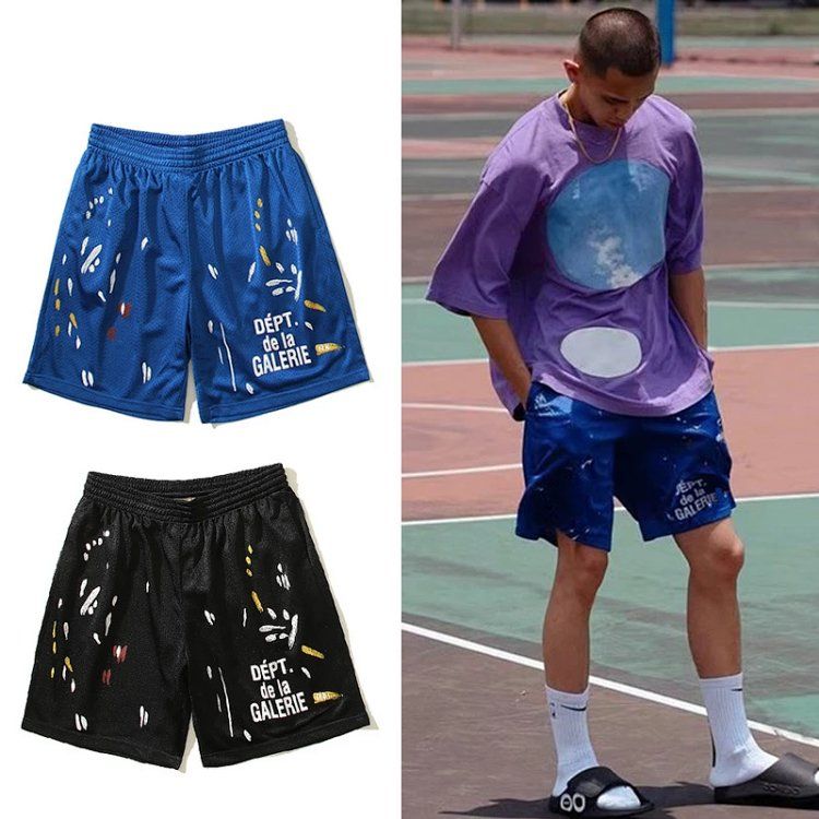 Gallery Dept Splash Ink Graffiti Five Point Pants Basketball Pants