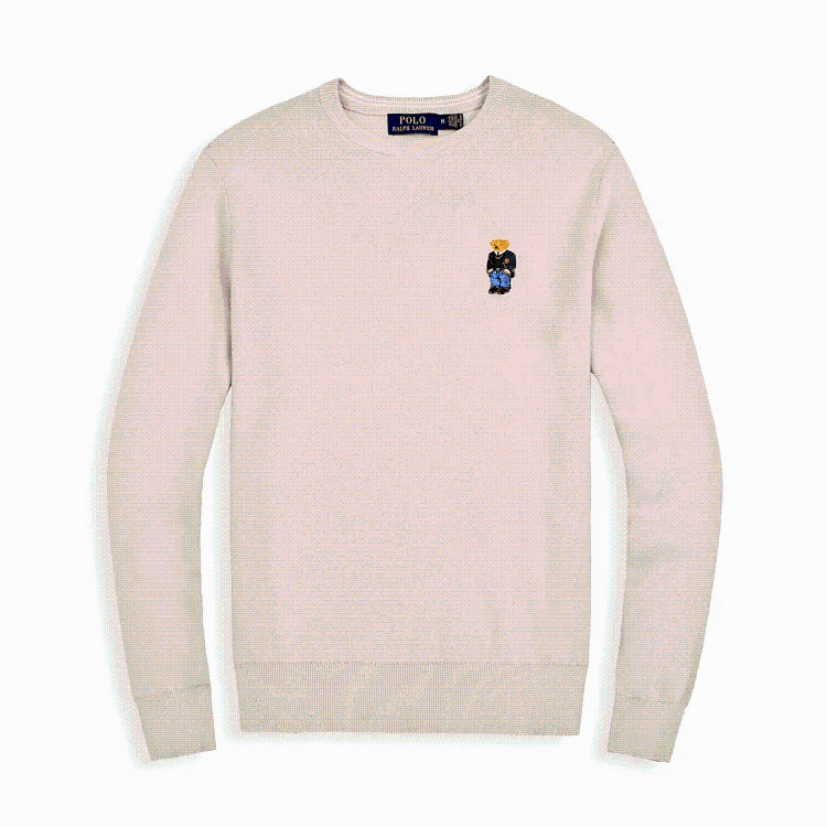 Genuine Ralph Lauren Paul Bear Embroidered Pullover Knit Sweater Cashmere Sweater
