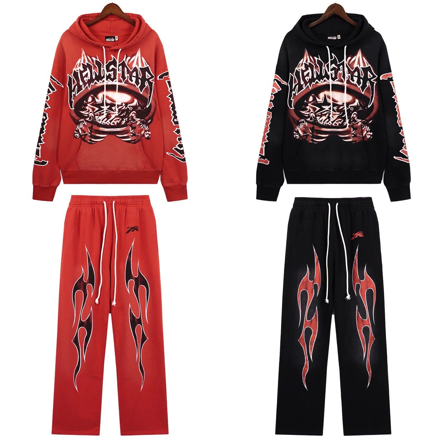Hellstar Studios Vintage Sweatshirt Set Washed Trousers Wash Pants