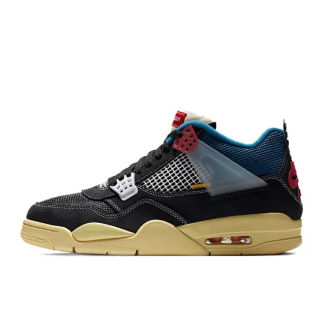 Jordan Air Jordan 4 Retro Black Blue Yellow Shoes