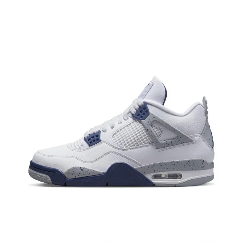 Jordan Air Jordan 4 Retro White Navy Blue Shoes