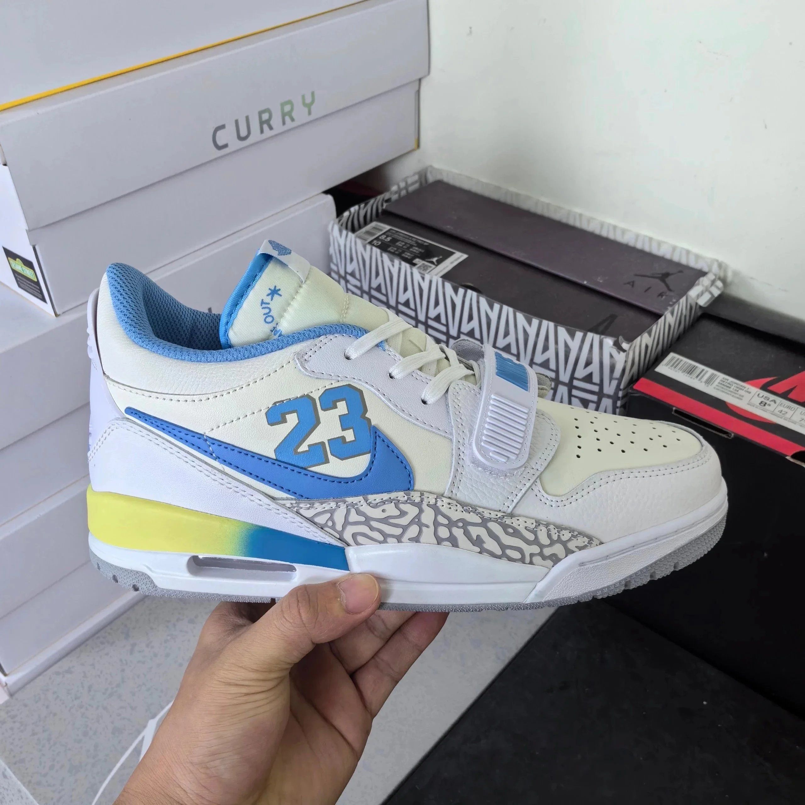Jordan Air Jordan Legacy 312 White Blue Yellow Shoes