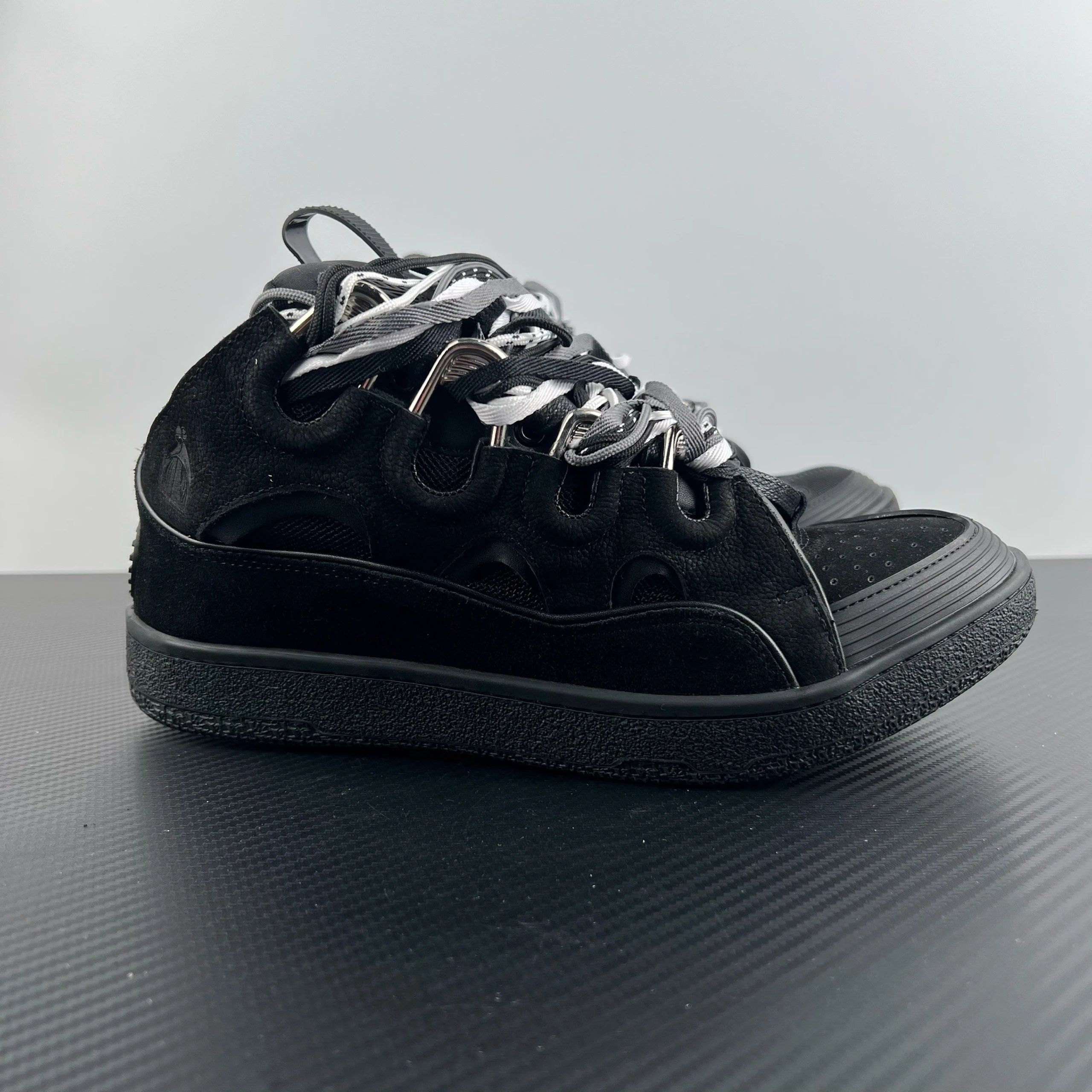 Lanvin Curb Leather Sneakers Black