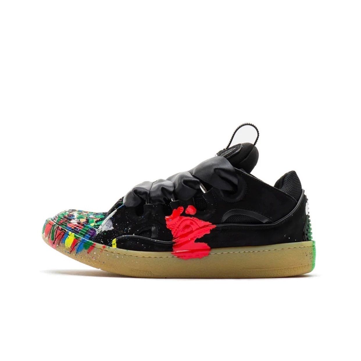 Lanvin Curb Leather Sneakers Black Inked