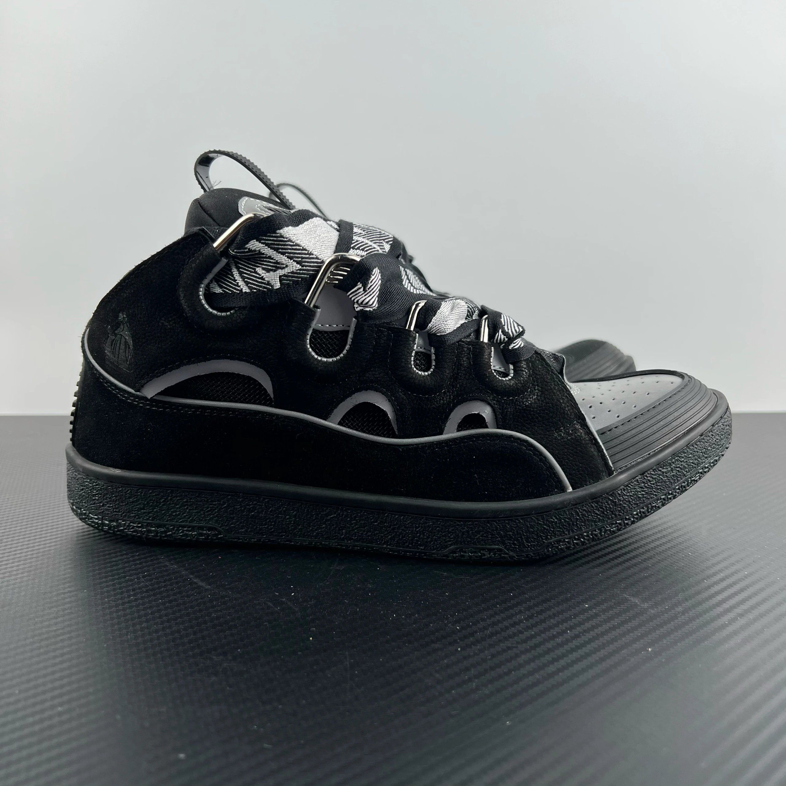 Lanvin Curb Leather Sneakers Light Black