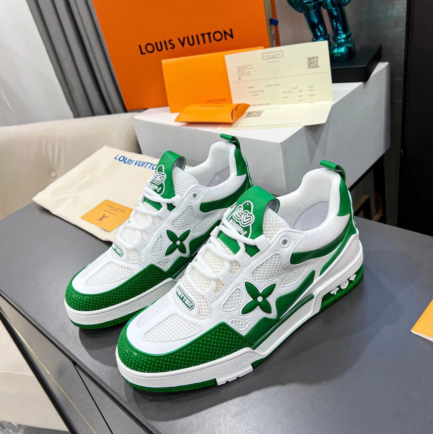 Louis Vuitton LV Trainer Sneaker Green Shoes