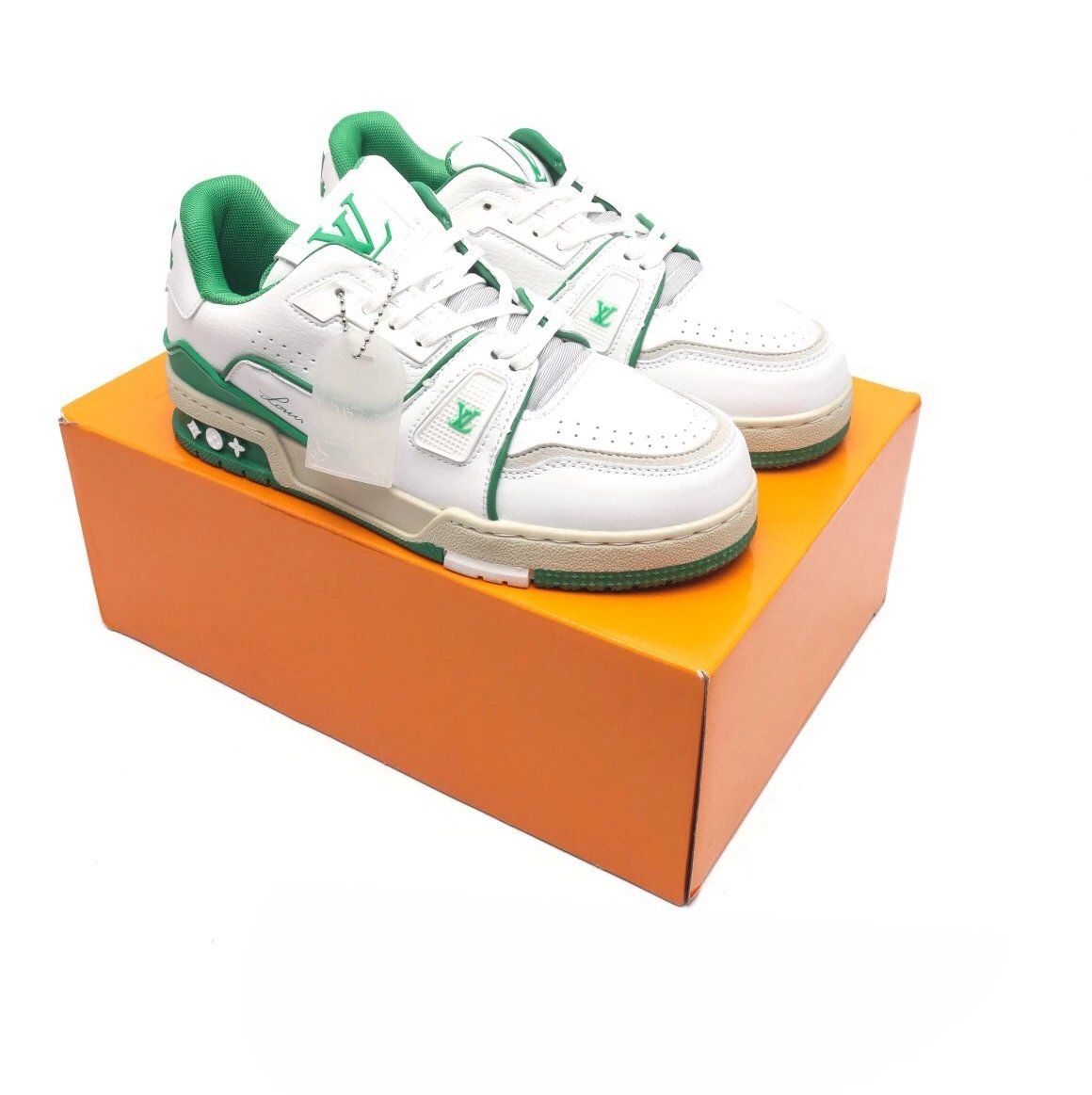 Louis Vuitton LV Trainer Sneaker White Green Shoes