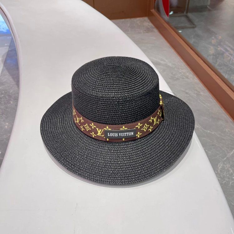 Louis Vuitton Straw Hat Black