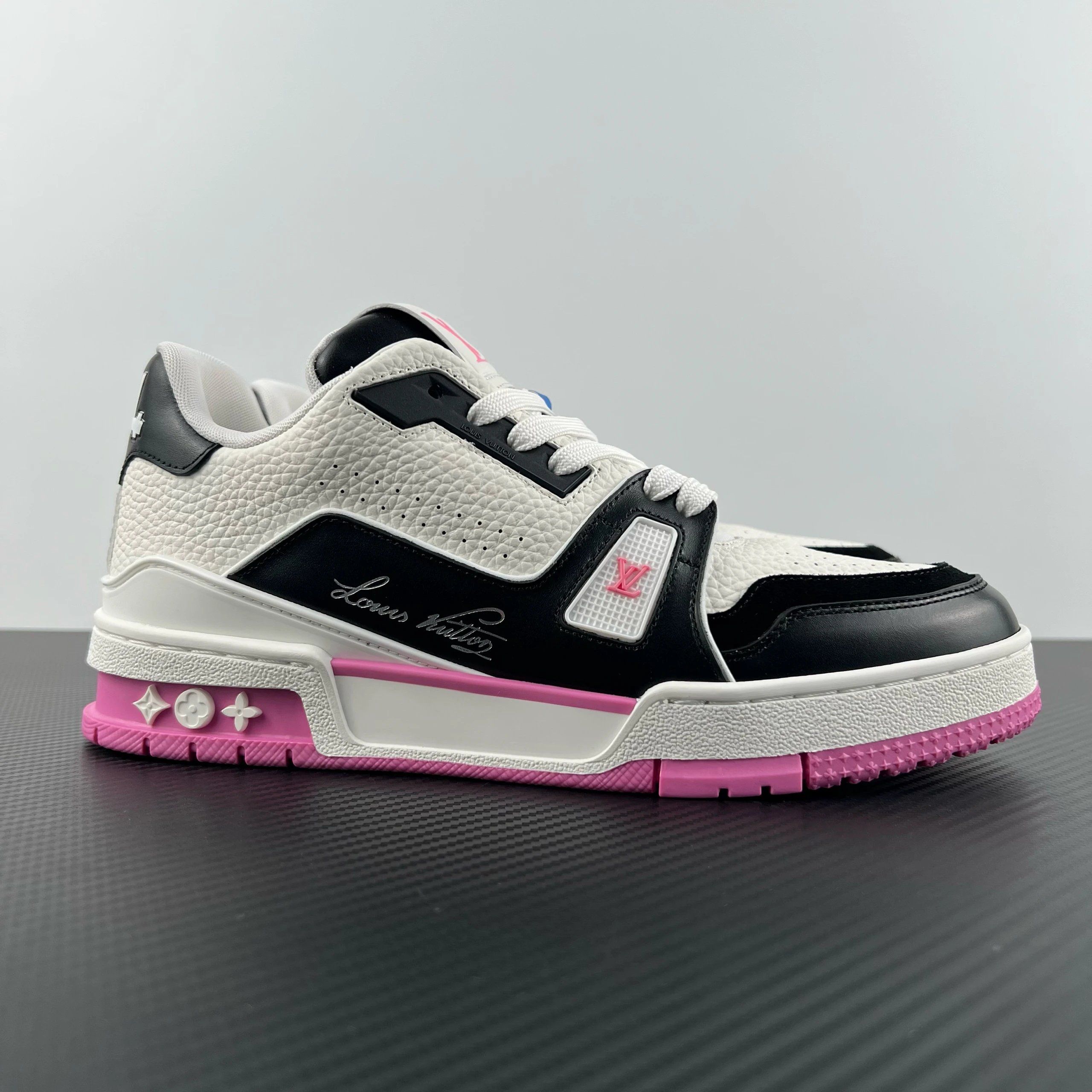 Louis Vuitton Tambour Sneaker White Black Pink Shoes