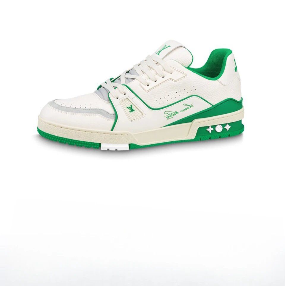 Louis Vuitton Tambour Trainer Sneaker White Green Shoes