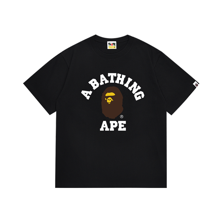 Men's spring and summer ape head letters printed multi-color casual short-sleeved shirt men and women couples cotton bottoming shirt tide free shipping insurance