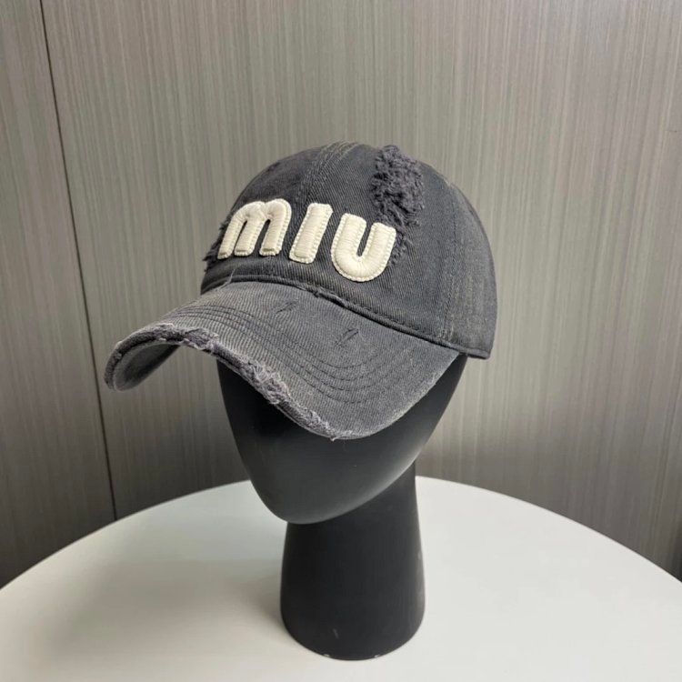 MIU MIU Dark Gray Baseball Cap