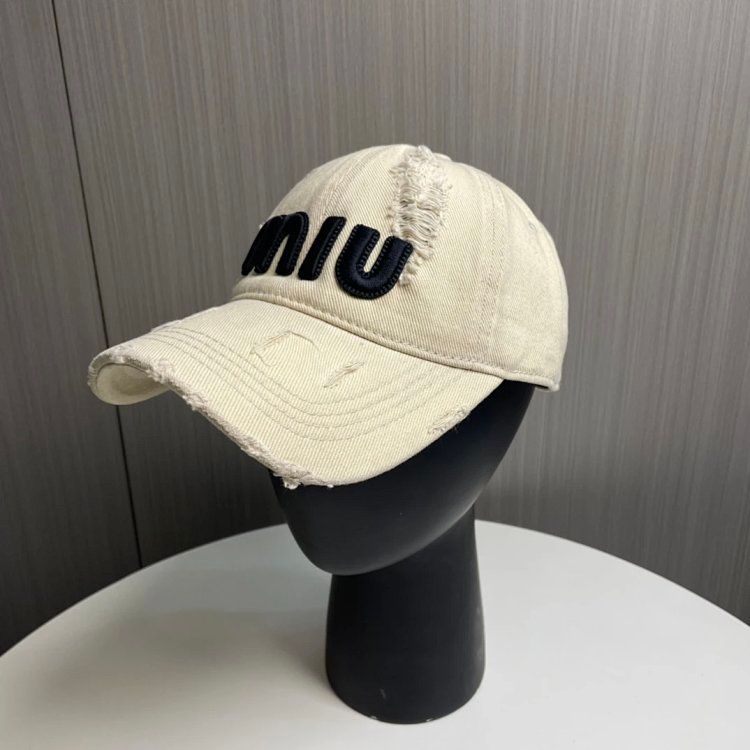 MIUMIU Baseball Cap Light Beige