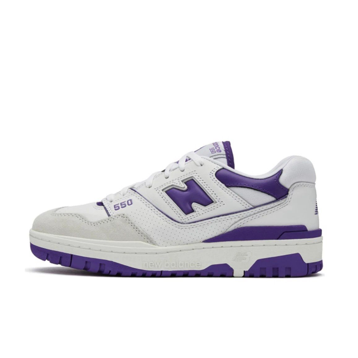 New Balance 550 Sneaker White Purple Shoes
