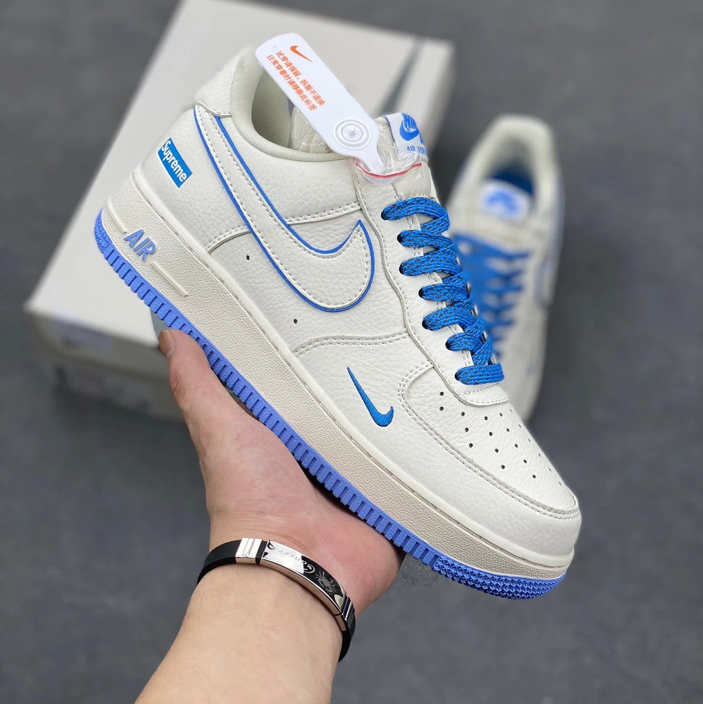 Nike Air Force 1 White Blue Shoes