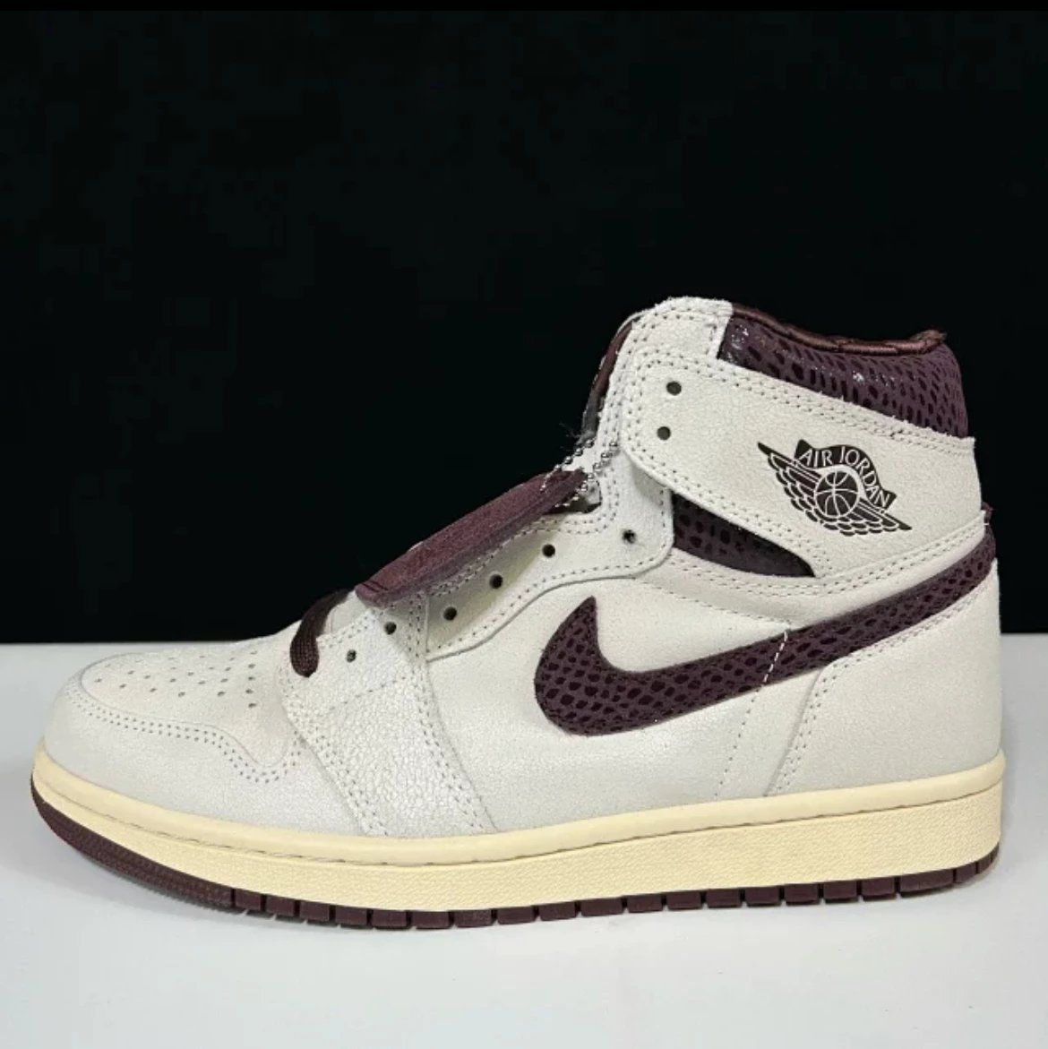 Nike Air Jordan 1 High OG Cream Burgundy Shoes