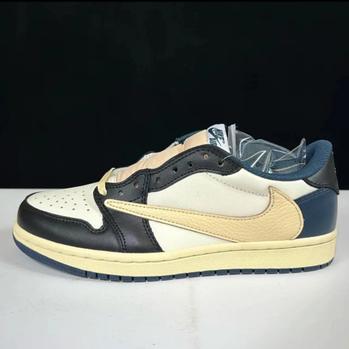 Nike Air Jordan 1 Low Black White Beige Shoes