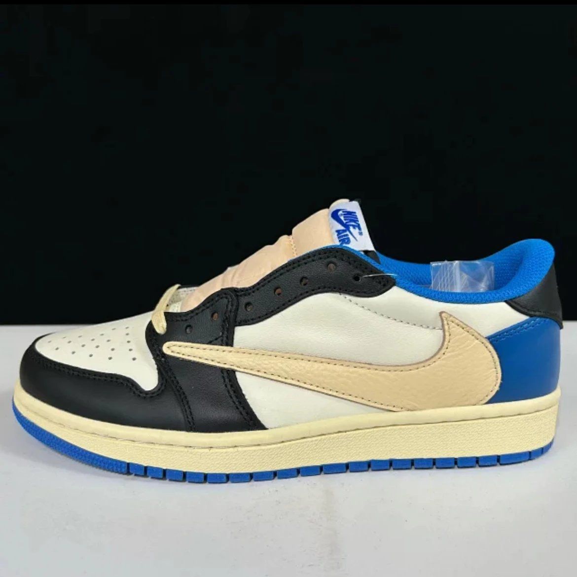 Nike Air Jordan 1 Low White Black Blue Beige Shoes