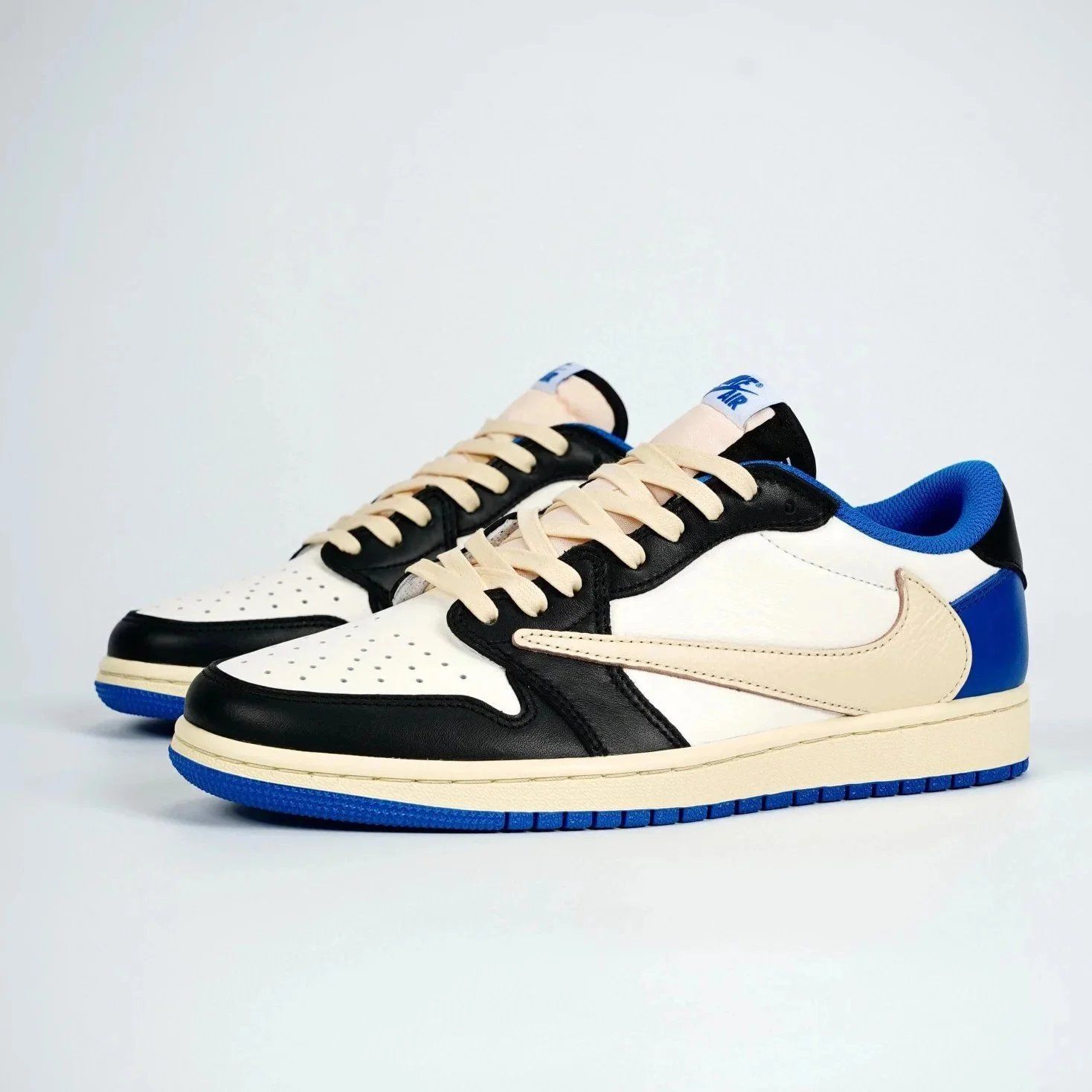 Nike Air Jordan 1 Low White Black Blue Shoes