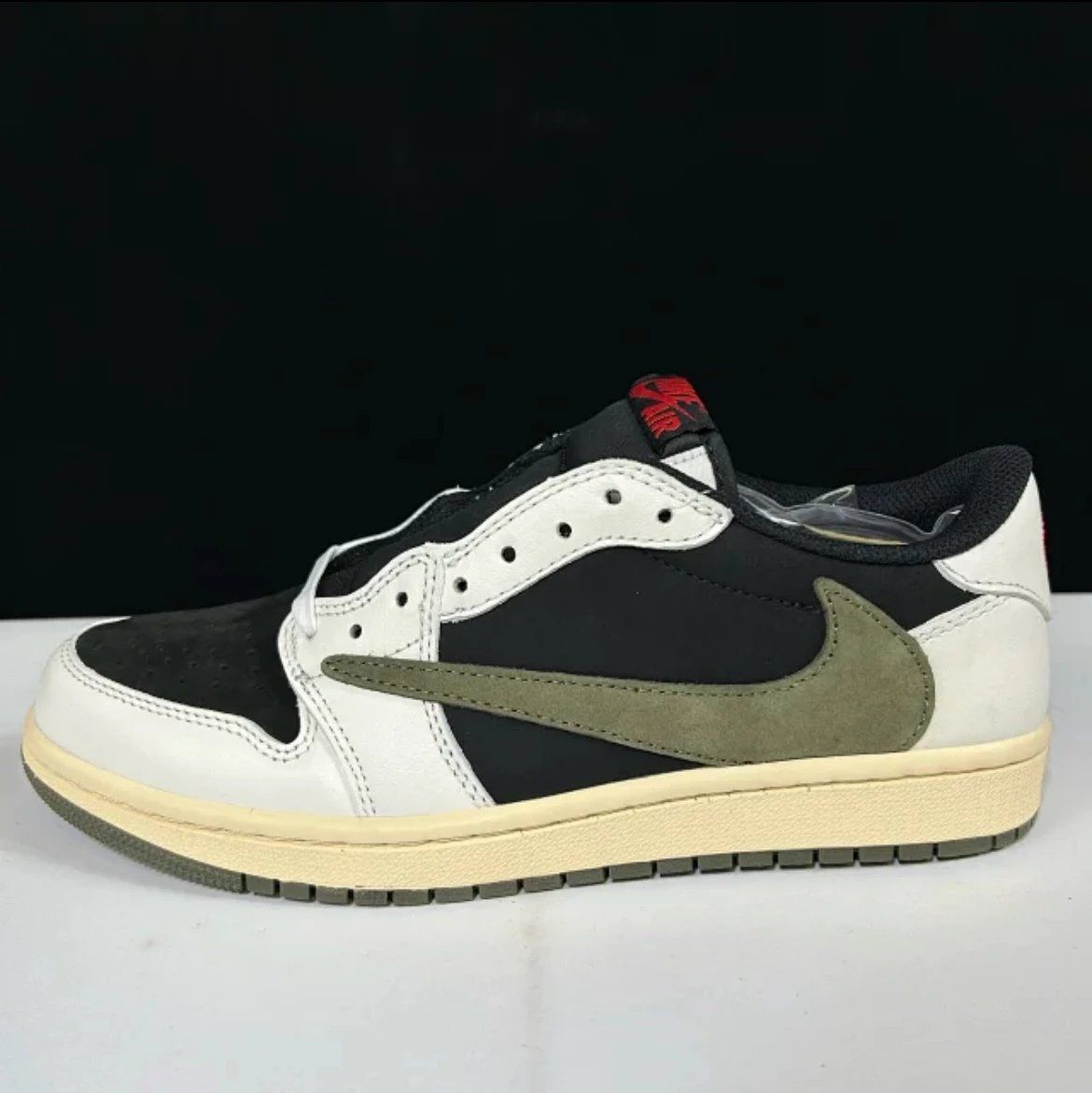 Nike Air Jordan 1 Low White Black Olive Shoes