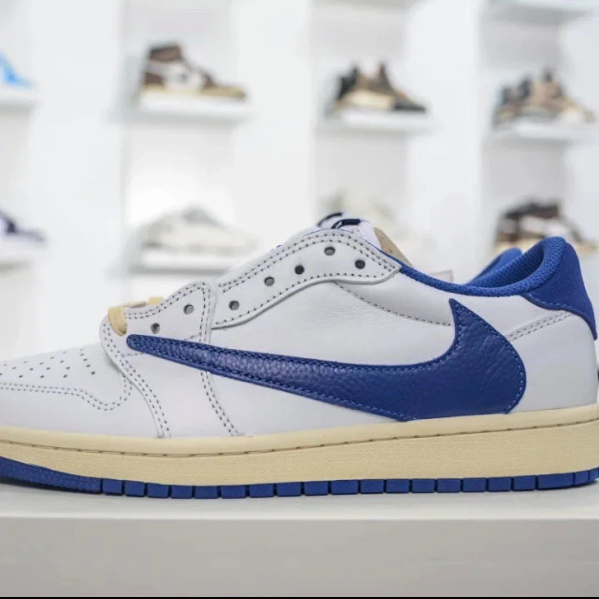 Nike Air Jordan 1 Low White Royal Blue Shoes