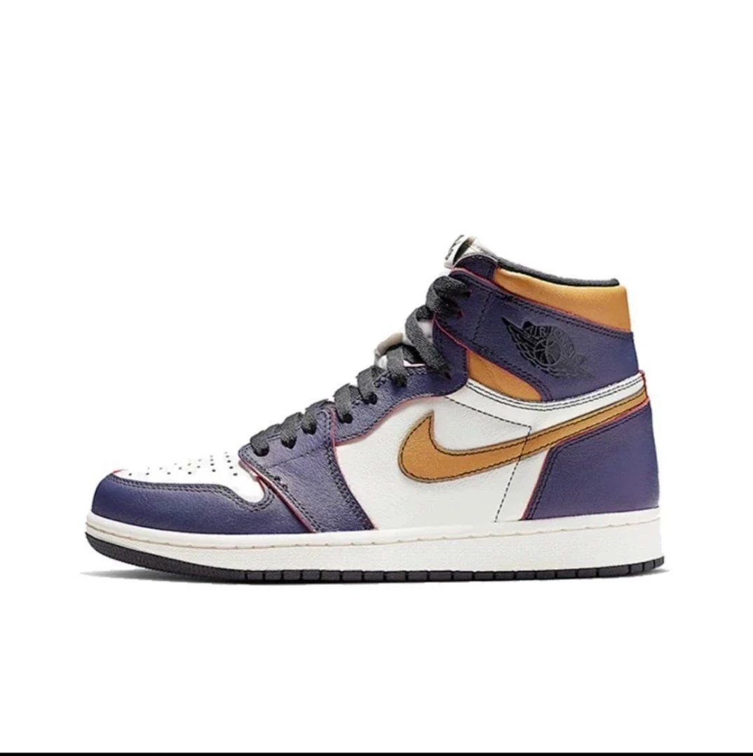 Nike Air Jordan 1 Mid Purple White Orange Shoes