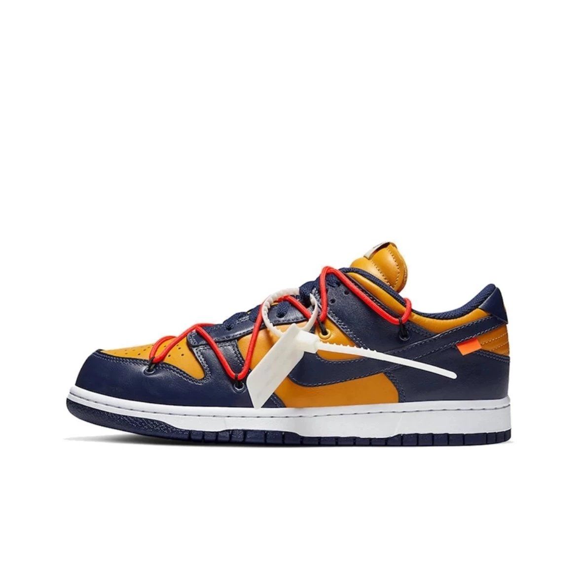 Nike Dunk Low Off-White Navy Blue Orange Shoes