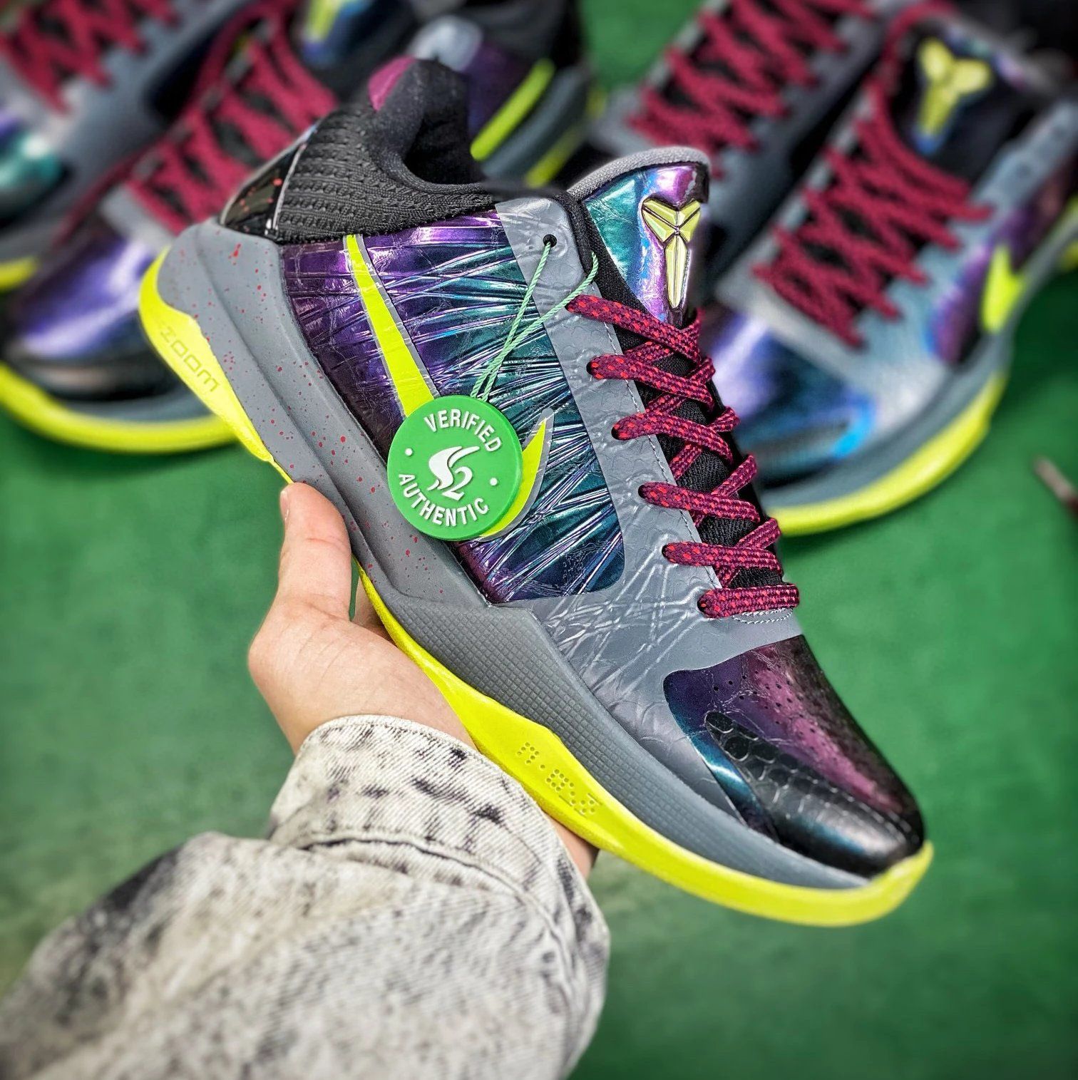 Nike Kobe 11 Purple Black Neon Yellow Shoes