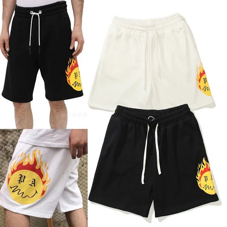 Palm Angels Burning Flame Smiley Letter Print Logo Fashion Sport Pants