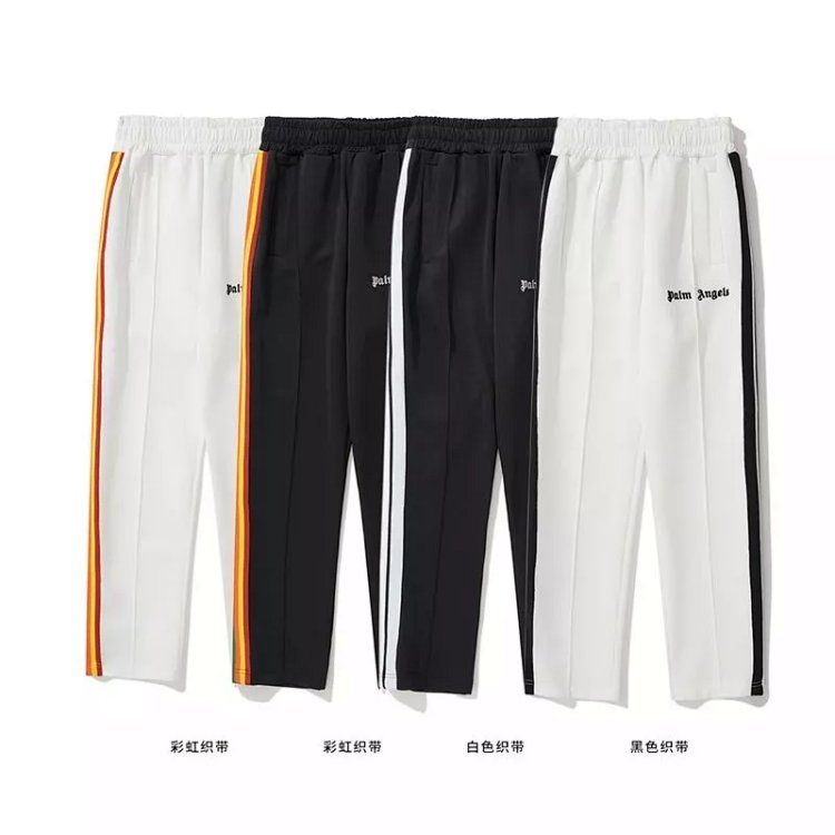 Palm Angels Simple Flocked Letter Printed Pants