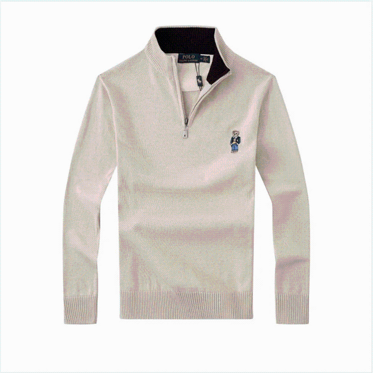 Ralph Lauren Men's Long Sleeve Half Zipper Medium Thick Wool Jacket