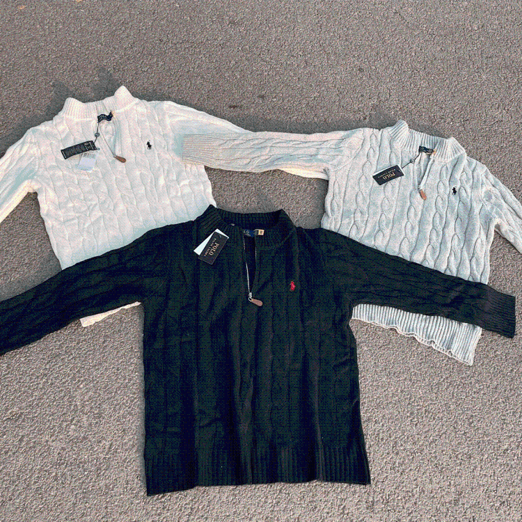 Ralph Lauren Pony Embroidered Half-Zip Sweater