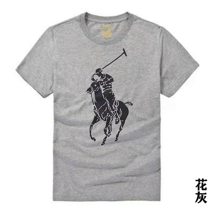 Ralph Lauren round neck branch combed cotton classic slim casual tops