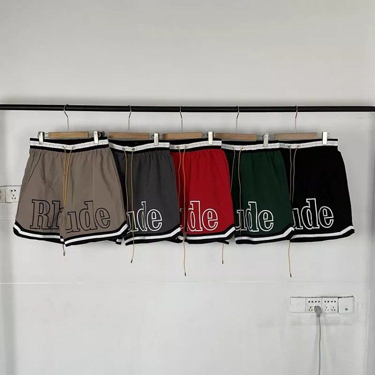 RHUDE Classic Cutout Letter Patchwork Shorts