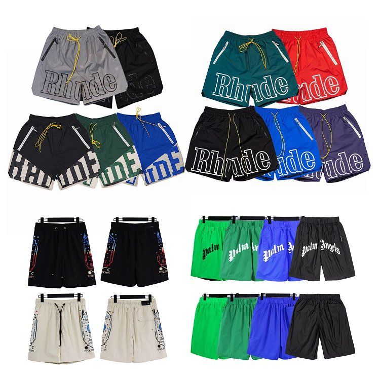 RHUDE letter drawstring reflective hip-hop casual pants