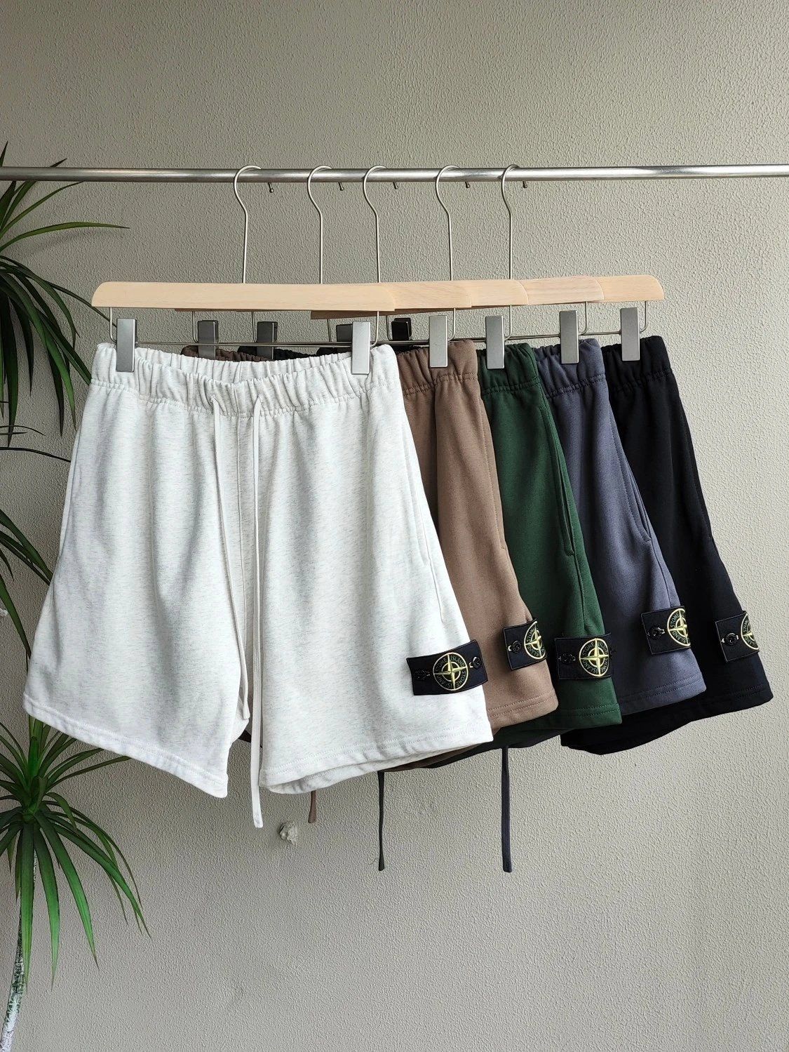 Stone Island Logo Shorts White Pants